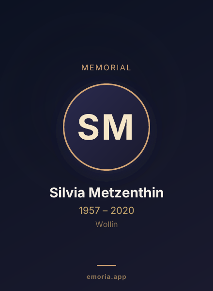 Memorial portrait of Silvia Metzenthin