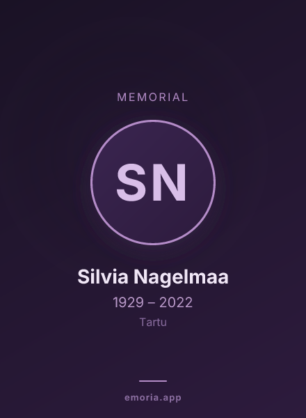 Memorial portrait of Silvia Nagelmaa