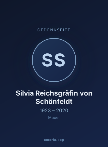 Gedenkportrait von Silvia Reichsgräfin von Schönfeldt