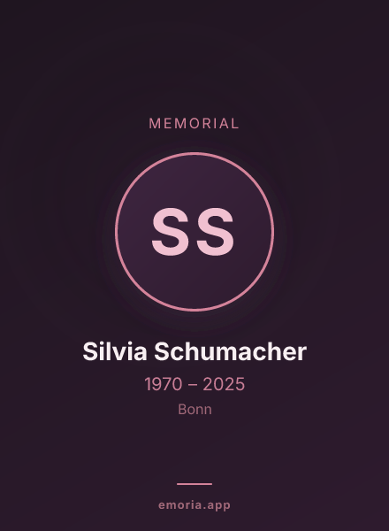 Memorial portrait of Silvia Schumacher