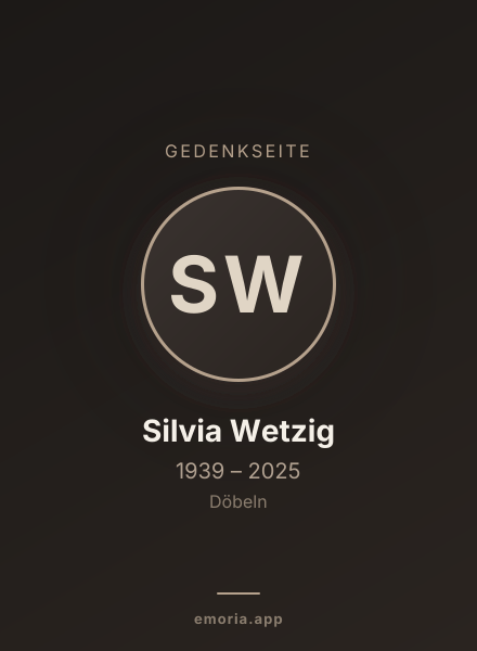 Gedenkportrait von Silvia Wetzig
