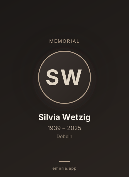 Memorial portrait of Silvia Wetzig