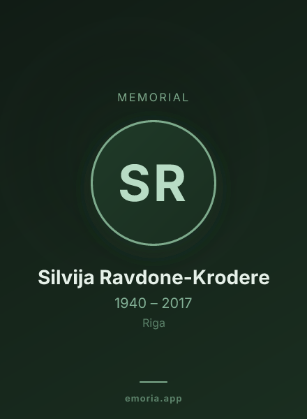 Memorial portrait of Silvija Ravdone-Krodere