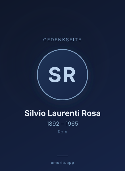 Gedenkportrait von Silvio Laurenti Rosa