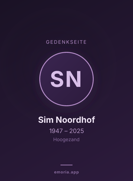 Gedenkportrait von Sim Noordhof