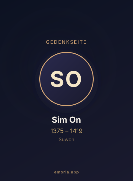 Gedenkportrait von Sim On