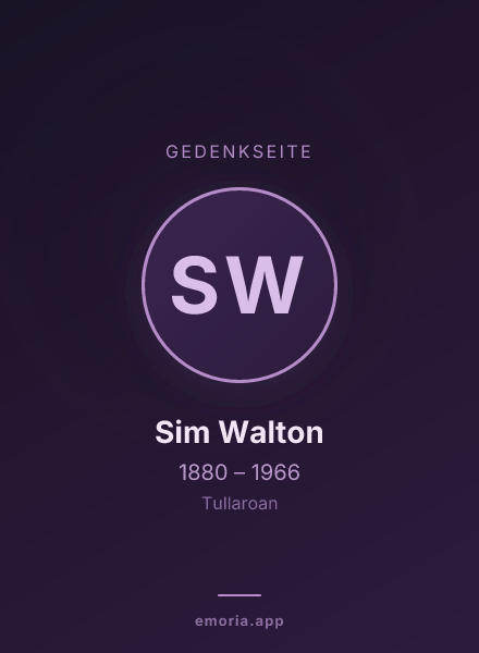 Gedenkportrait von Sim Walton