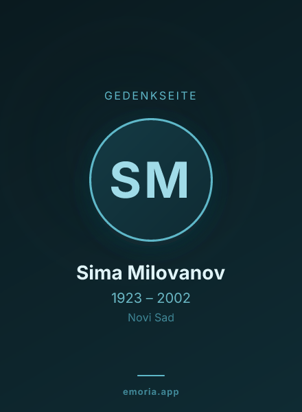 Gedenkportrait von Sima Milovanov