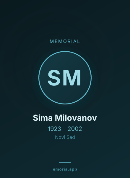 Memorial portrait of Sima Milovanov