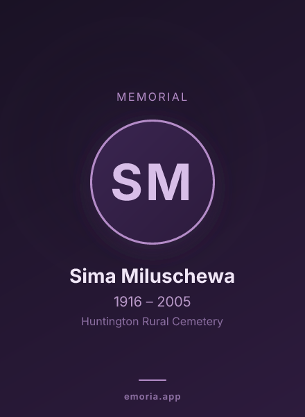 Memorial portrait of Sima Miluschewa