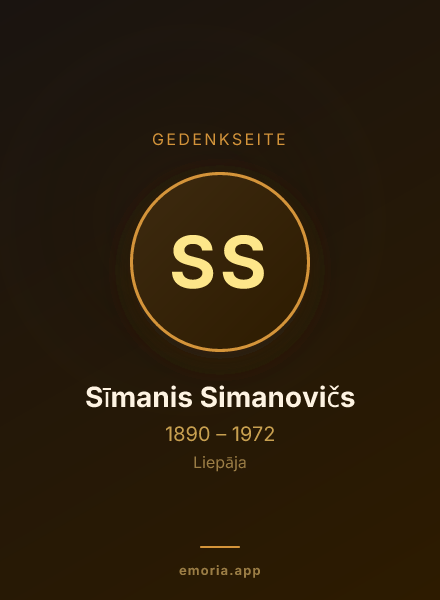 Gedenkportrait von Sīmanis Simanovičs