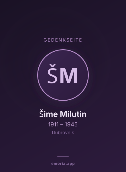 Gedenkportrait von Šime Milutin