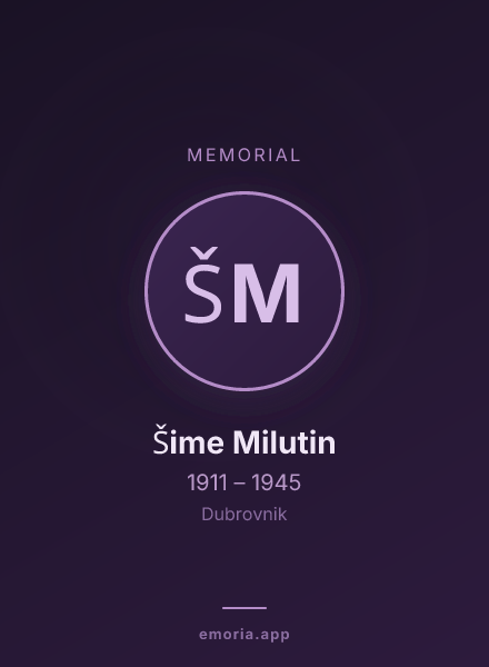 Memorial portrait of Šime Milutin