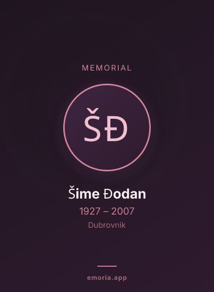 Memorial portrait of Šime Đodan