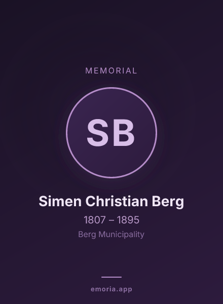 Memorial portrait of Simen Christian Berg