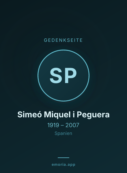 Gedenkportrait von Simeó Miquel i Peguera