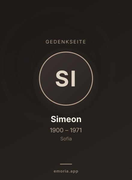 Gedenkportrait von Simeon
