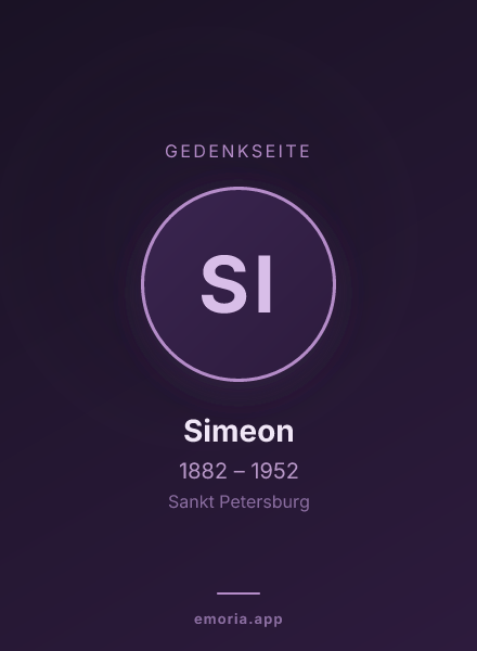 Gedenkportrait von Simeon