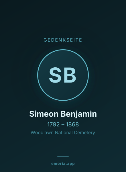Gedenkportrait von Simeon Benjamin