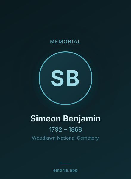 Memorial portrait of Simeon Benjamin