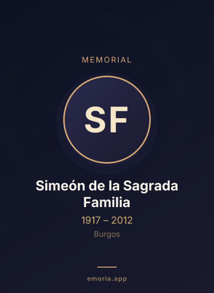 Memorial portrait of Simeón de la Sagrada Familia