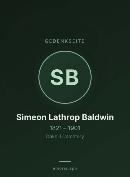 Gedenkportrait von Simeon Lathrop Baldwin