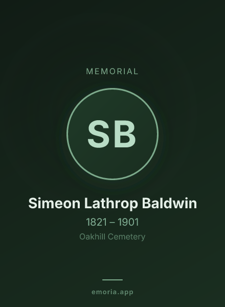 Memorial portrait of Simeon Lathrop Baldwin