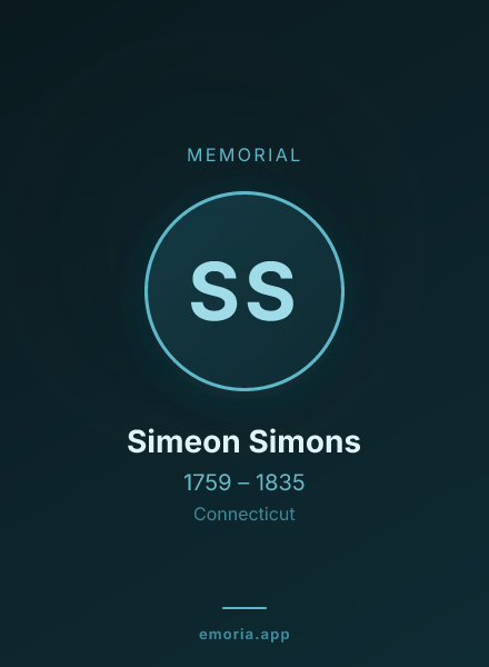 Memorial portrait of Simeon Simons