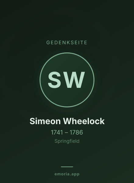 Gedenkportrait von Simeon Wheelock