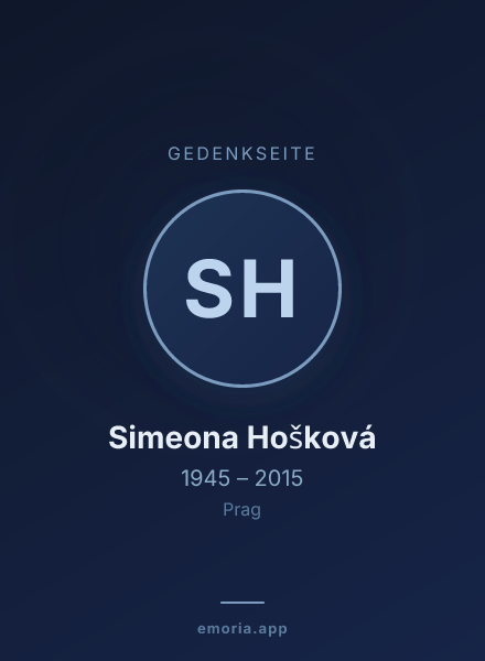 Gedenkportrait von Simeona Hošková
