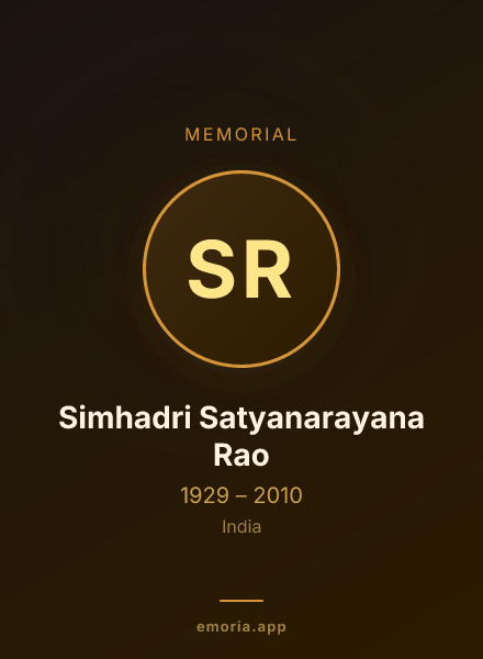 Memorial portrait of Simhadri Satyanarayana Rao