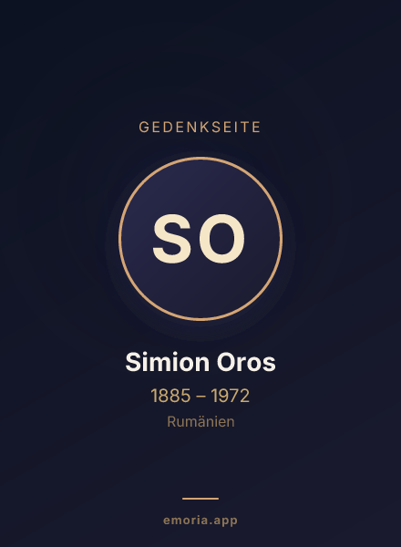 Gedenkportrait von Simion Oros