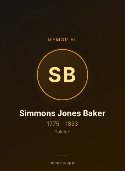 Memorial portrait of Simmons Jones Baker