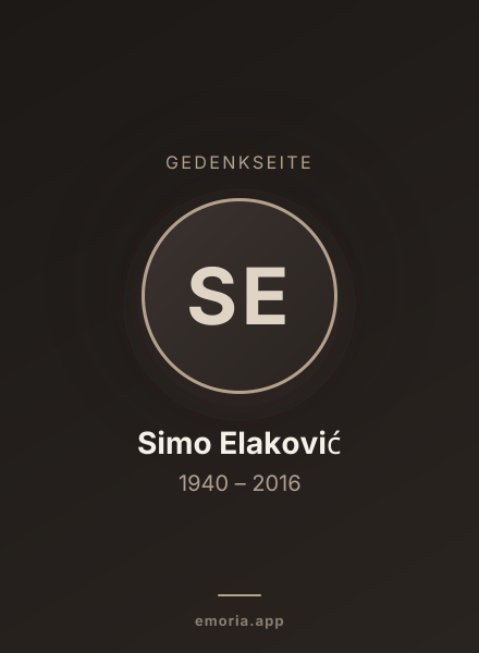 Gedenkportrait von Simo Elaković