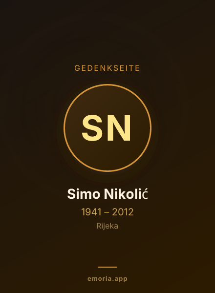 Gedenkportrait von Simo Nikolić
