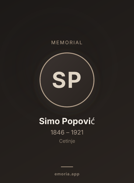 Memorial portrait of Simo Popović