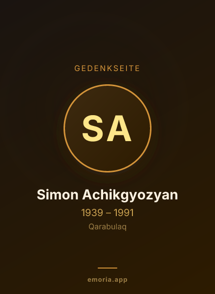 Gedenkportrait von Simon Achikgyozyan