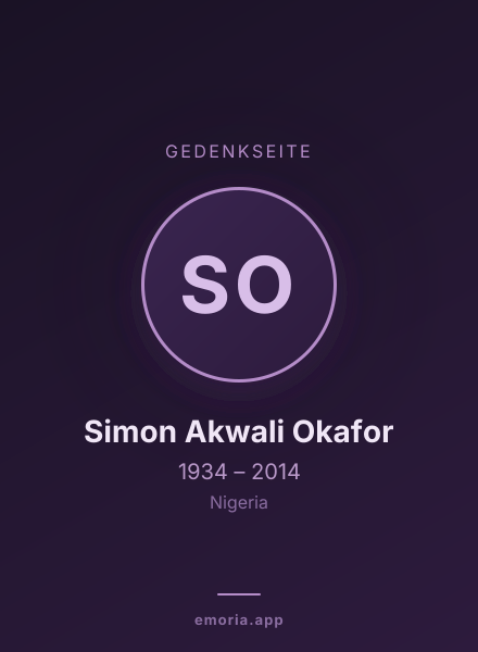 Gedenkportrait von Simon Akwali Okafor