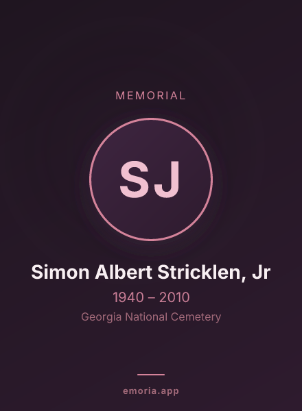 Memorial portrait of Simon Albert Stricklen, Jr