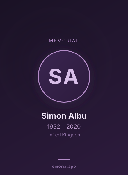Memorial portrait of Simon Albu