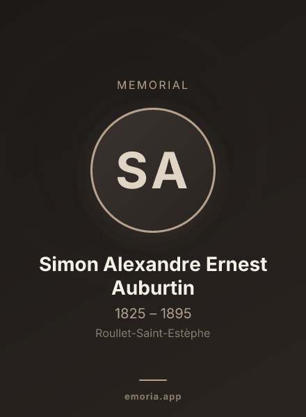 Memorial portrait of Simon Alexandre Ernest Auburtin