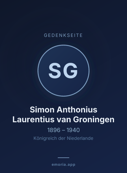 Gedenkportrait von Simon Anthonius Laurentius van Groningen
