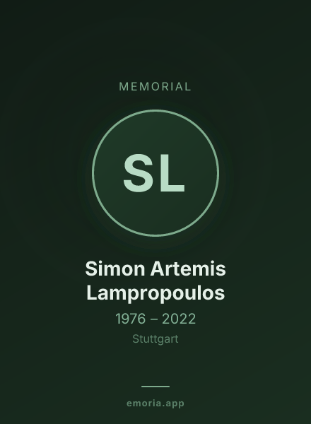 Memorial portrait of Simon Artemis Lampropoulos