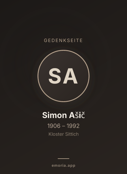 Gedenkportrait von Simon Ašič