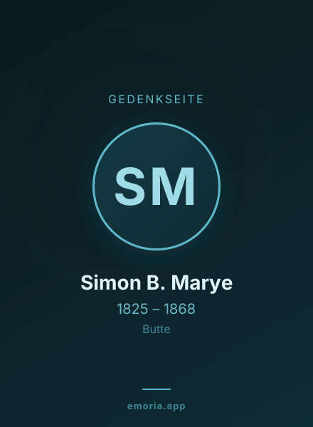 Gedenkportrait von Simon B. Marye