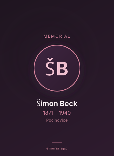 Memorial portrait of Šimon Beck