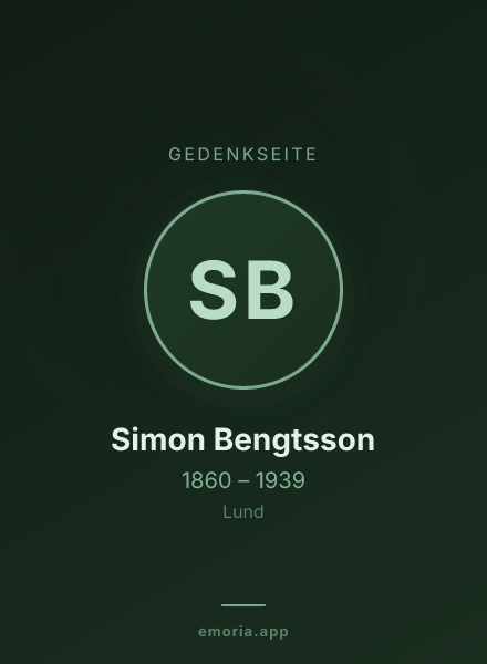 Gedenkportrait von Simon Bengtsson