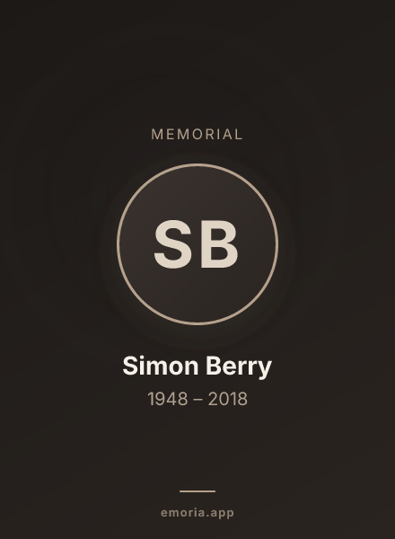 Memorial portrait of Simon Berry
