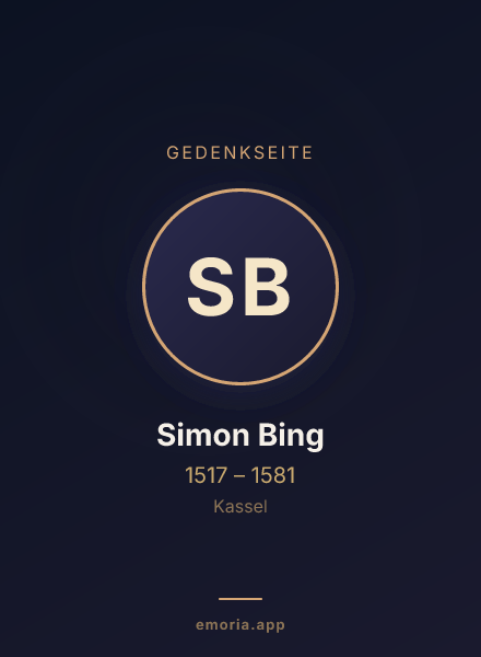 Gedenkportrait von Simon Bing