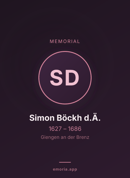 Memorial portrait of Simon Böckh d.Ä.